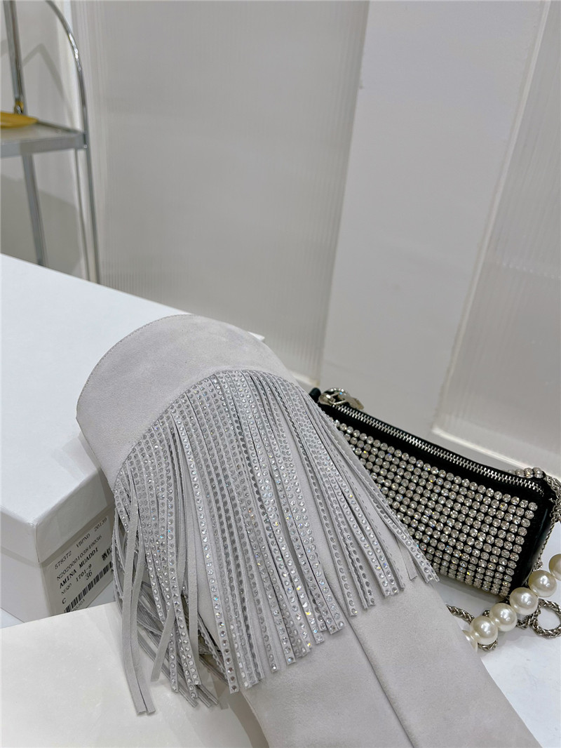 amina muaddi fringed long boots