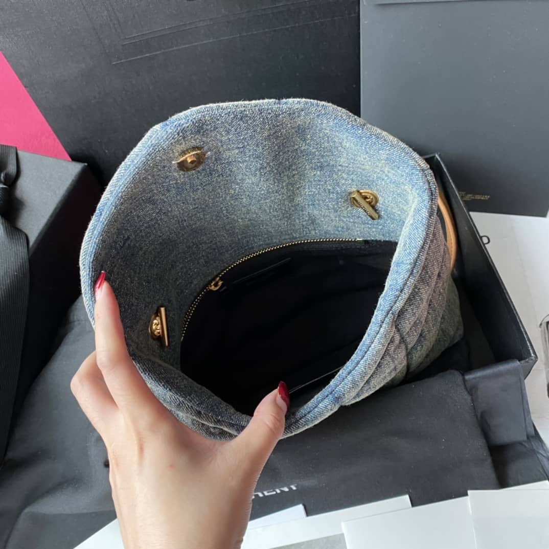 Saint Laurent Loulou Denim Shoulder Bag