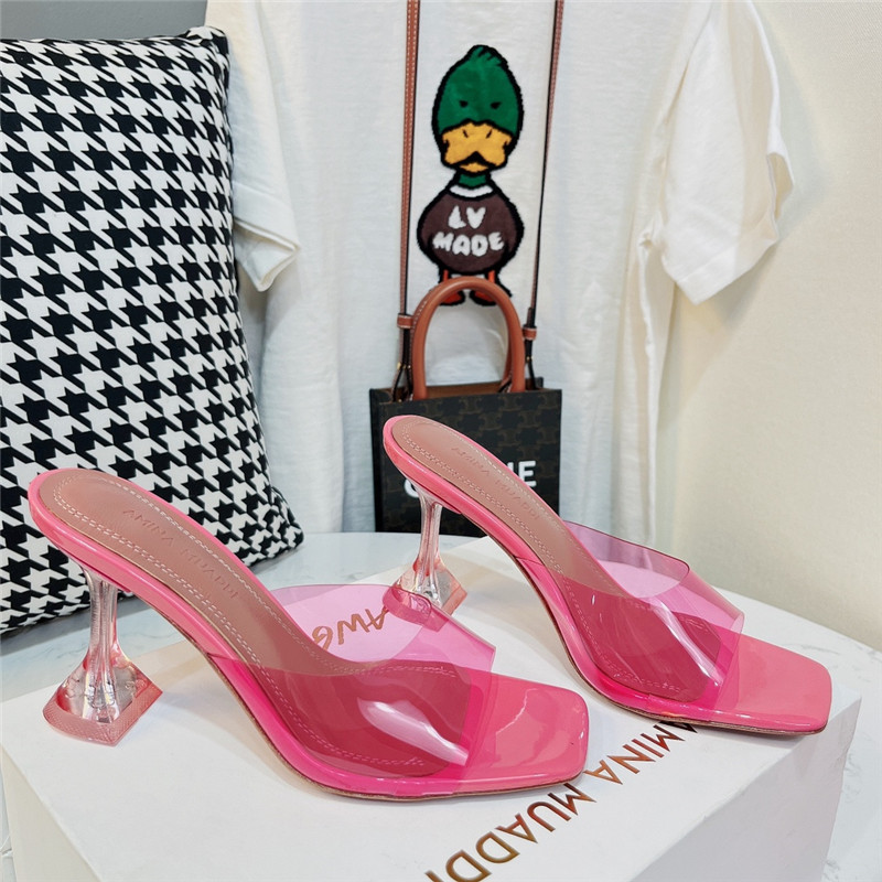 amina muaddi PVC heel pumps