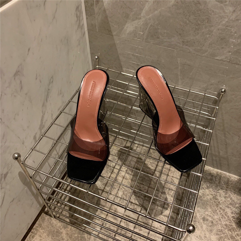 Amina Muaddi Dupes transparent bottom slippers