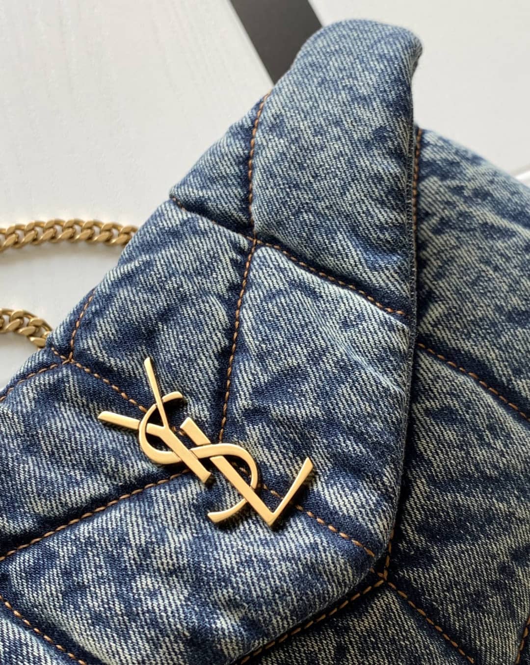 Saint Laurent Loulou Denim Shoulder Bag