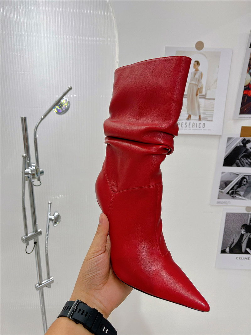 amina muaddi leather ankle boots