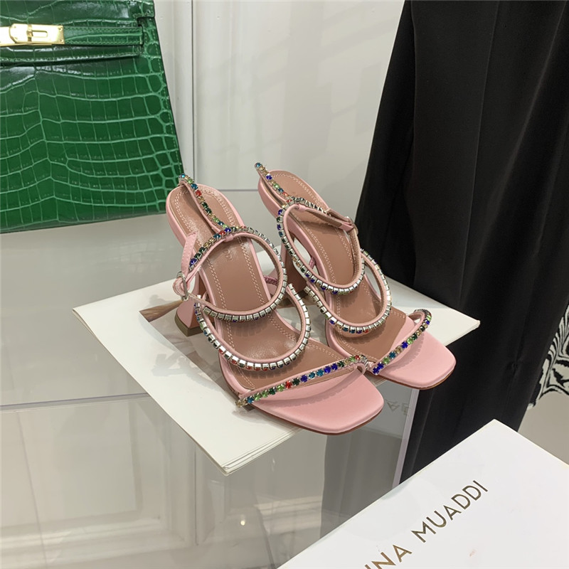 Amina Muaddi Dupes rhinestone heeled sandals
