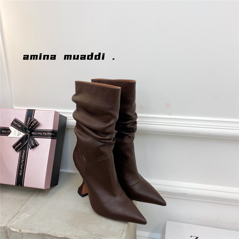 amina muaddi giorgia leather ankle boots