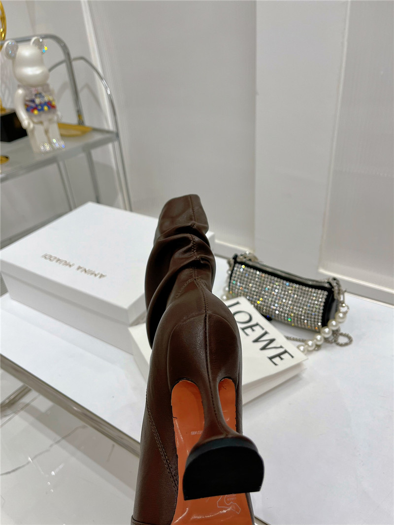 amina muaddi leather ankle boots