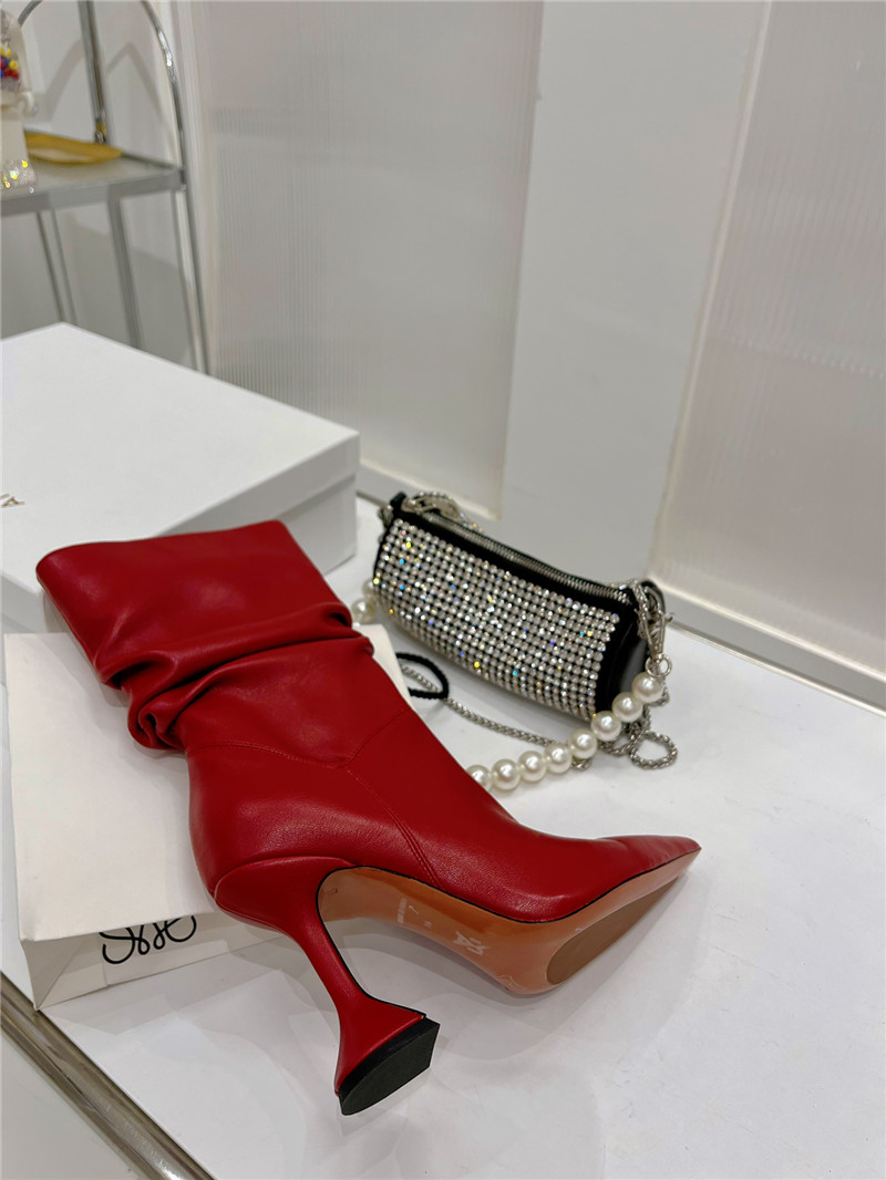 amina muaddi leather ankle boots