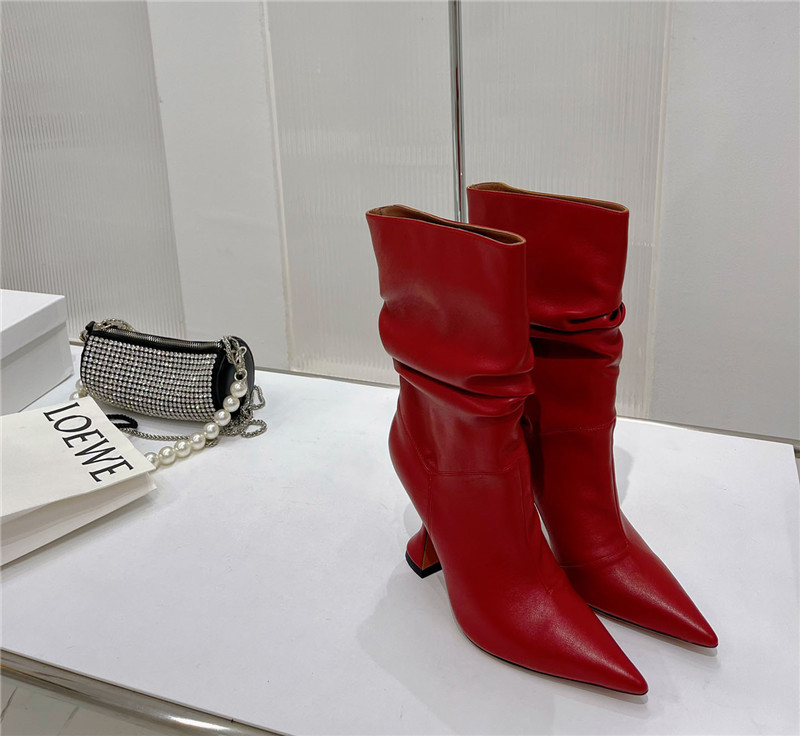 amina muaddi leather ankle boots