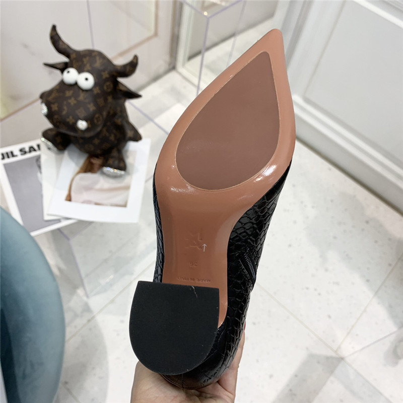 amina muaddi crocodile print boots