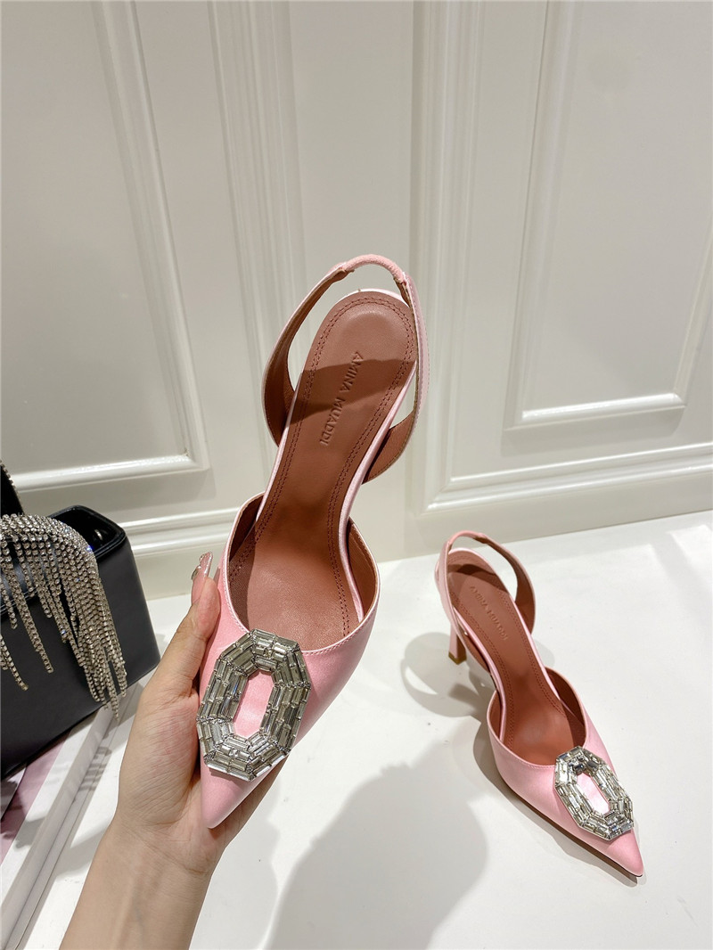 AMINA MUADDI high-end rhinestone original buckle pumps