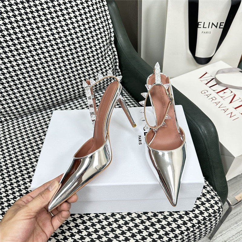 amina muaddi high heel sandals
