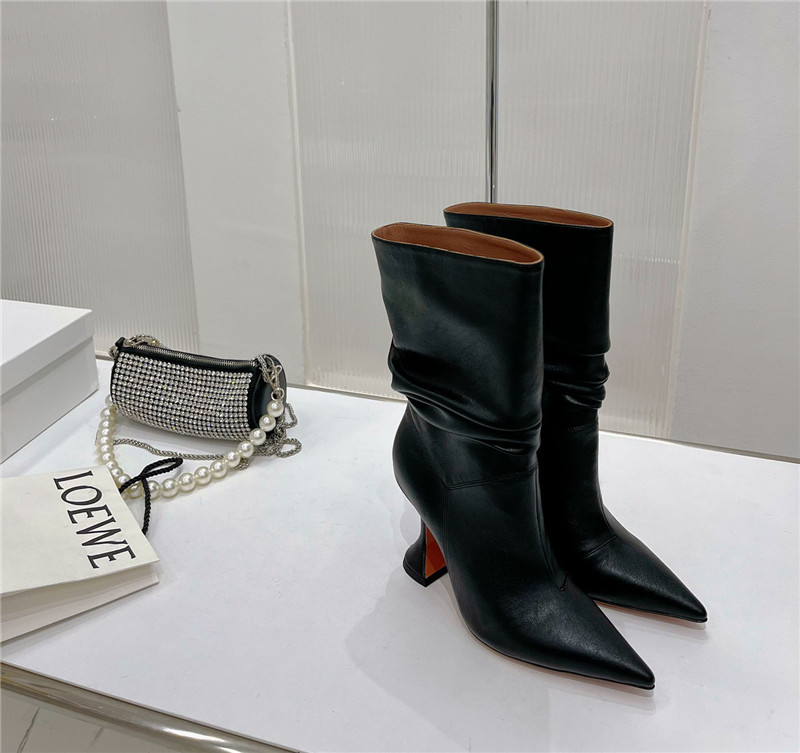 amina muaddi leather ankle boots