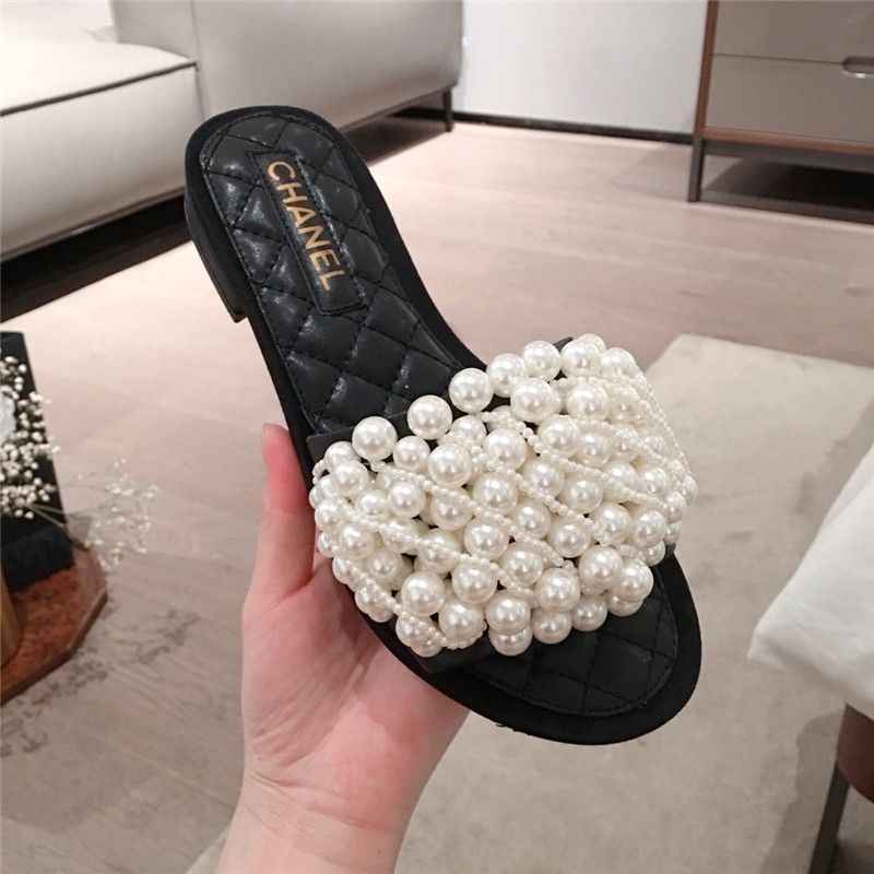Chanel Dupe Shoes sandals with pearls