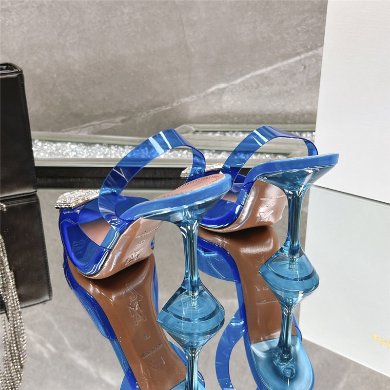 Amina Replica rhinestone buckle heeled sandals