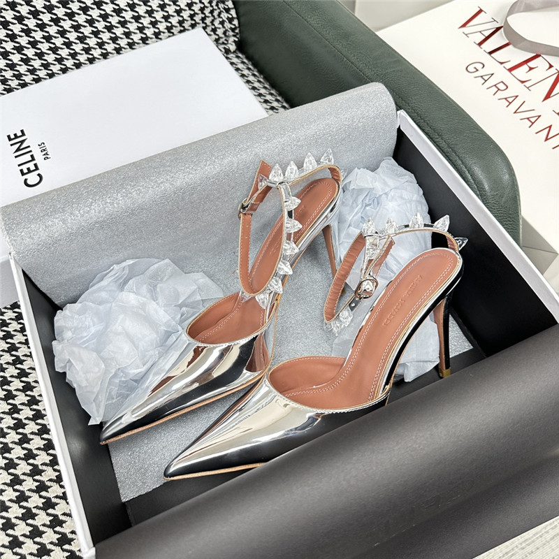 amina muaddi high heel sandals