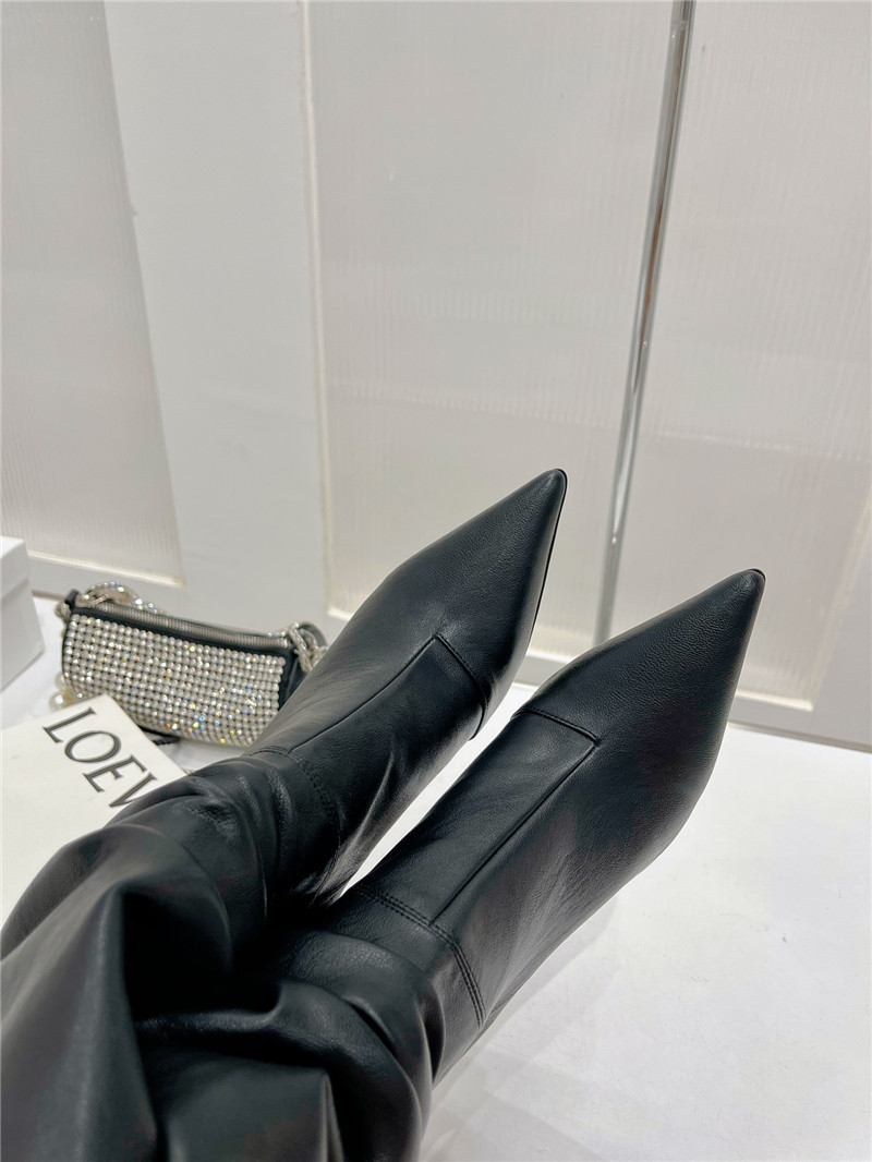 amina muaddi leather ankle boots