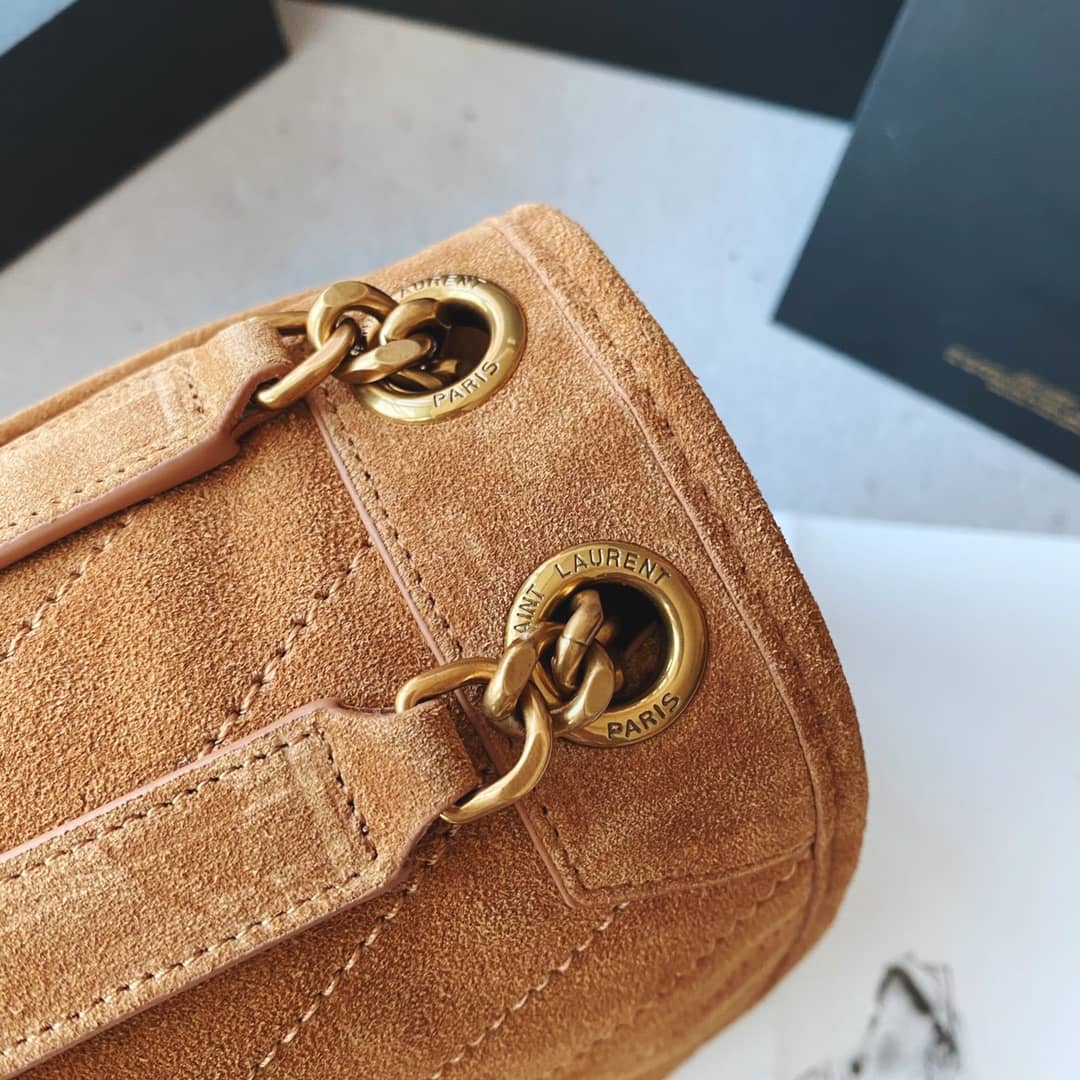 YSL Dupes Bags Niki Medium In Suede Leather Caramel Bag