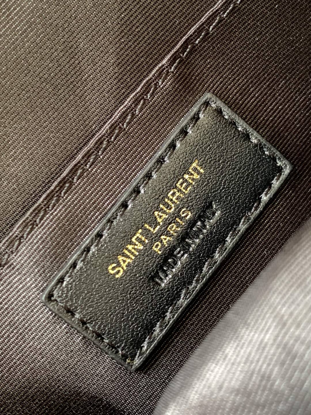 Saint Laurent YSL Vinyle Denim Quilted Round Bag