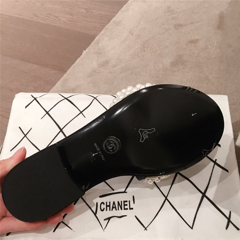 Chanel Dupe Shoes sandals with pearls