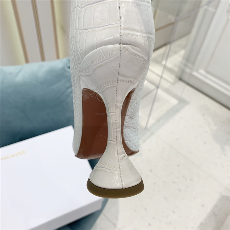 amina muaddi crocodile print boots