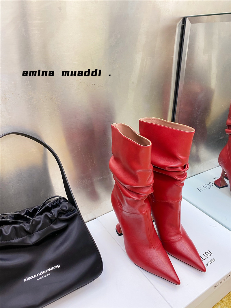 amina muaddi giorgia leather ankle boots