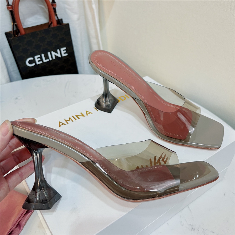 amina muaddi PVC heel pumps