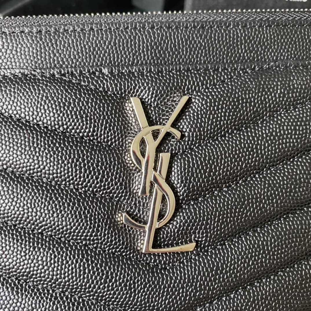 YSL Clutch Replica Monogram Bill Pouch Black Metal