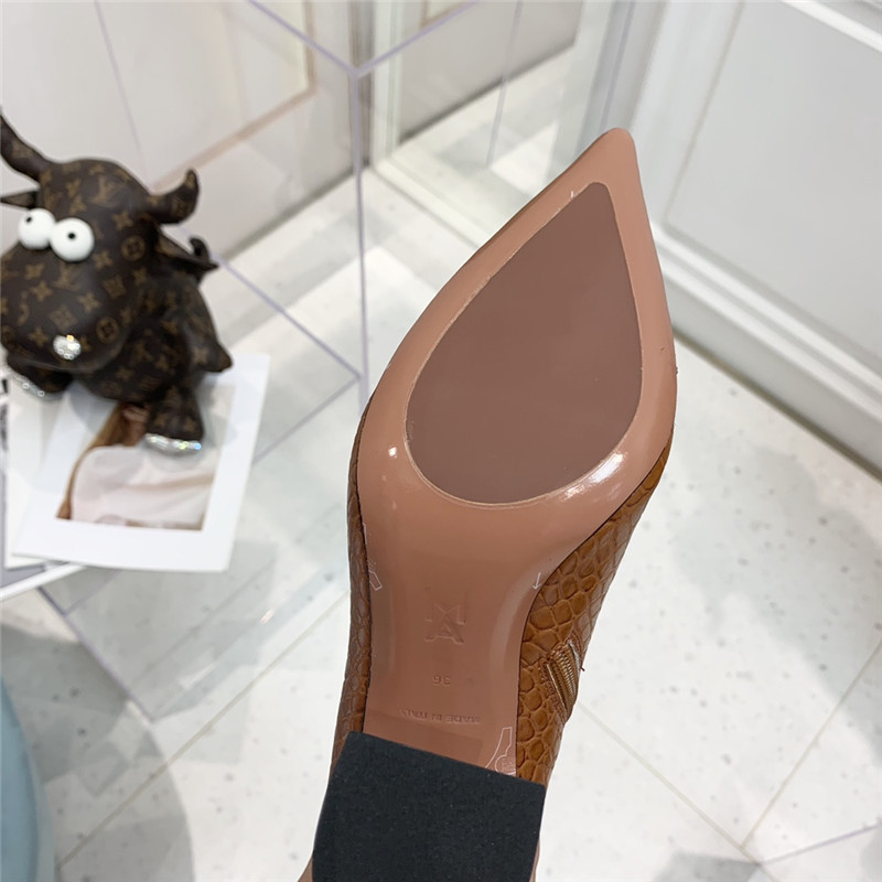 amina muaddi crocodile print boots