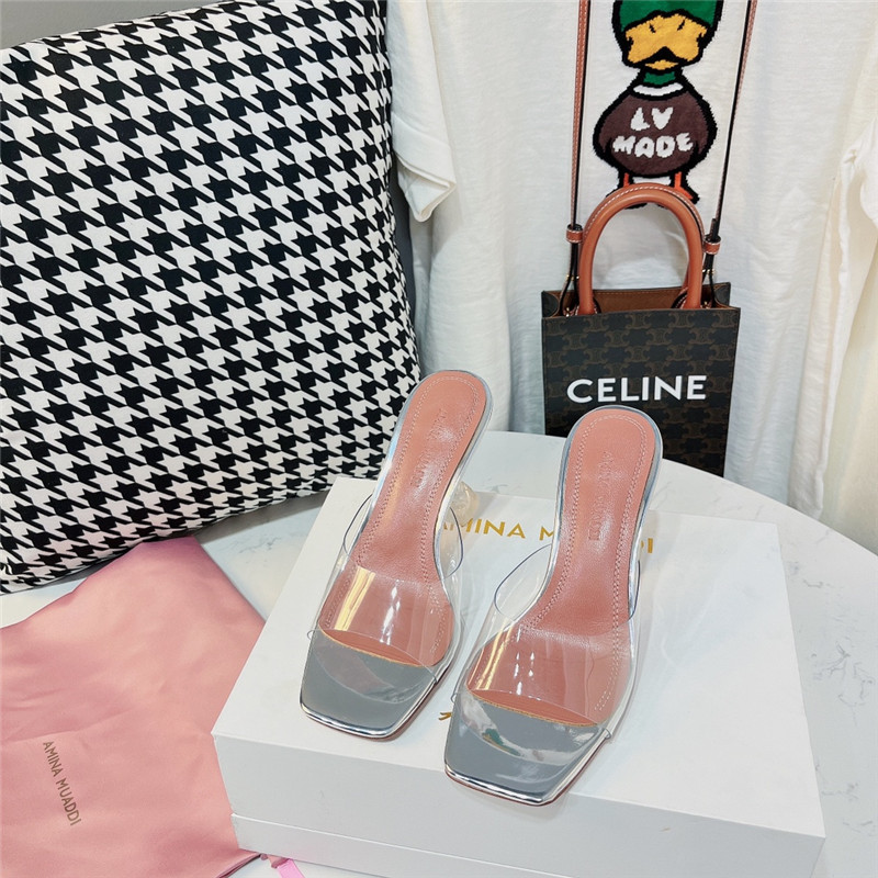 amina muaddi PVC heel pumps