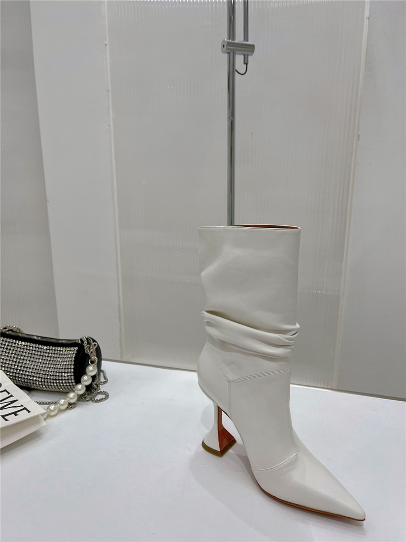 amina muaddi leather ankle boots