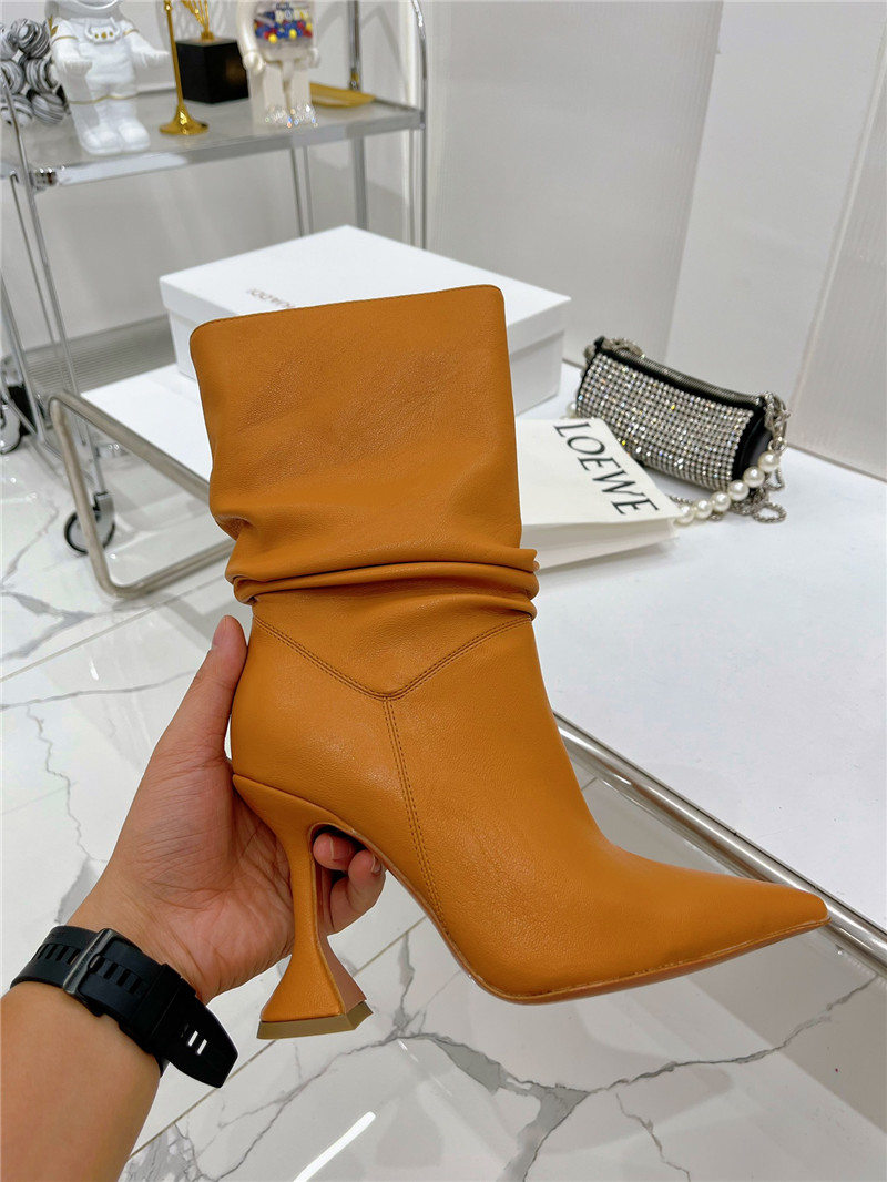 amina muaddi leather ankle boots