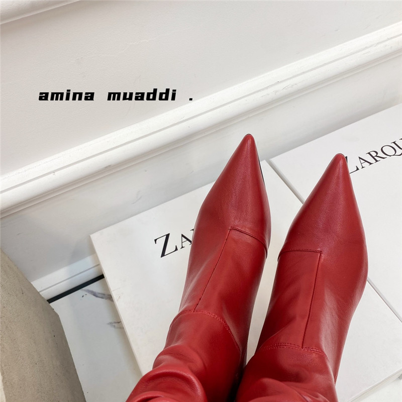 amina muaddi giorgia leather ankle boots