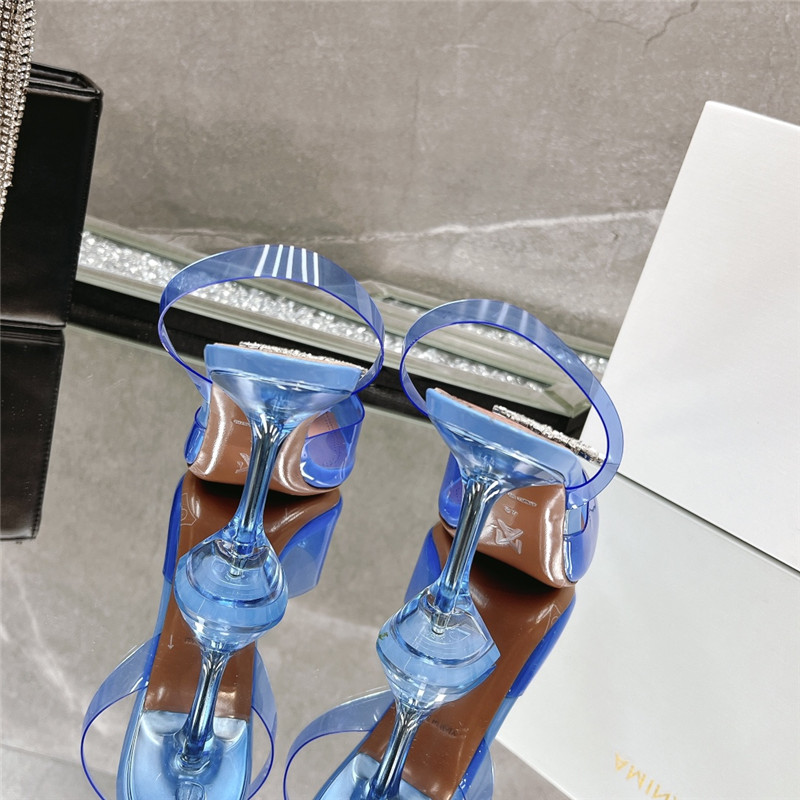 Amina Replica rhinestone buckle heeled slides