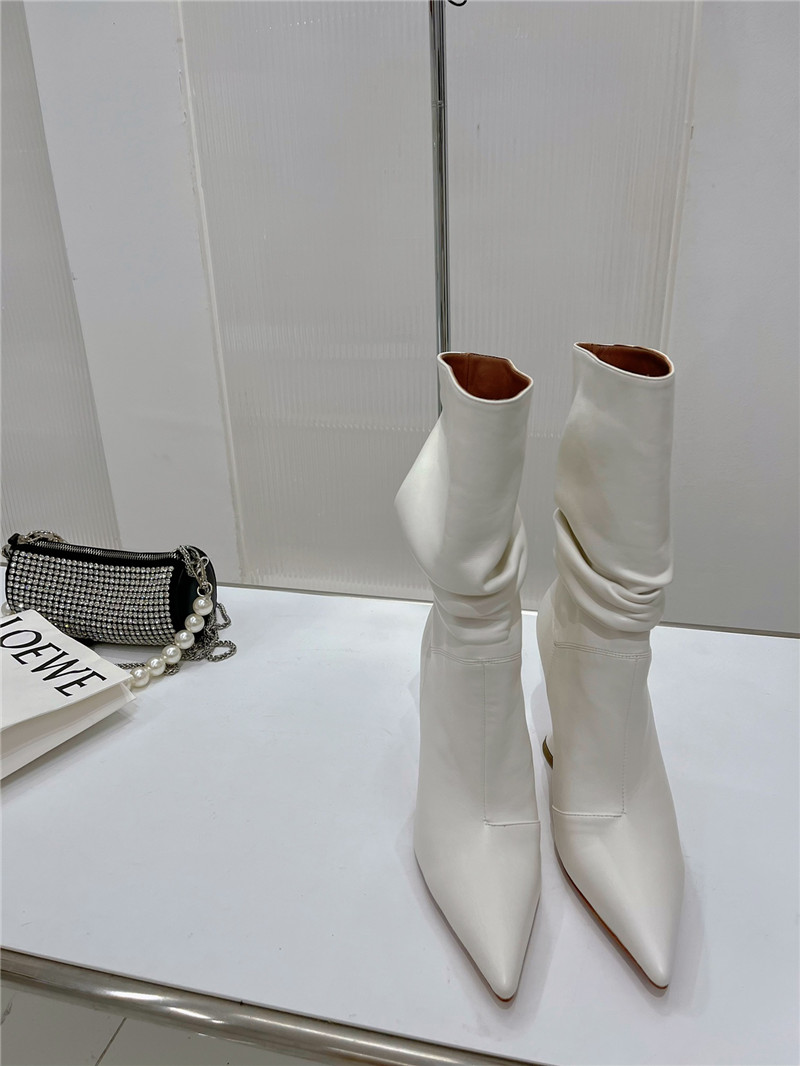 amina muaddi leather ankle boots