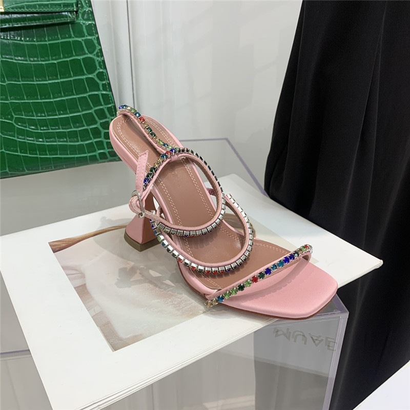 Amina Muaddi Dupes rhinestone heeled sandals