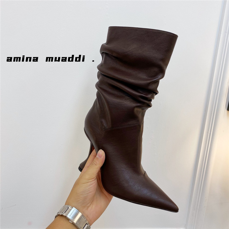amina muaddi giorgia leather ankle boots