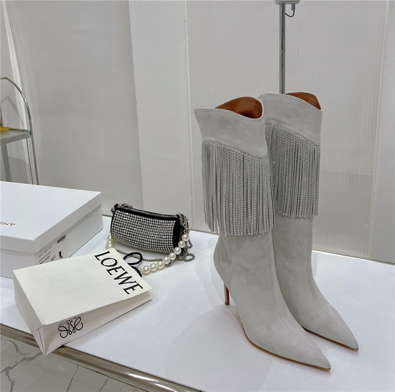 amina muaddi fringed long boots