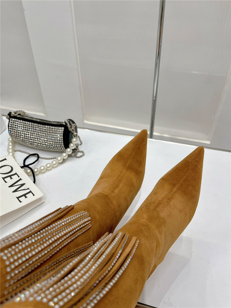 amina muaddi fringed long boots