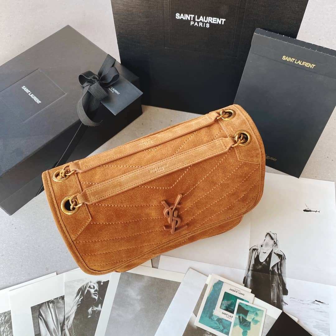 YSL Dupes Bags Niki Medium In Suede Leather Caramel Bag