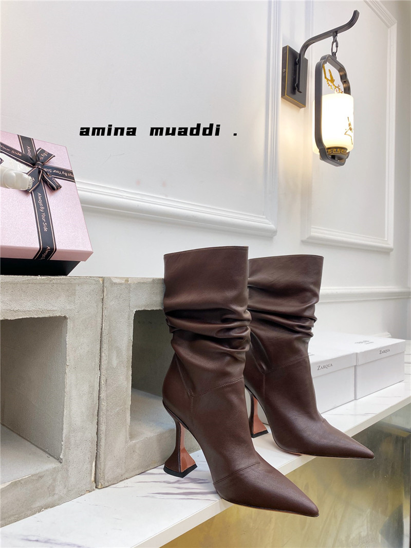 amina muaddi giorgia leather ankle boots