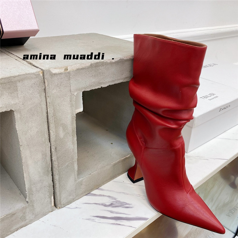 amina muaddi giorgia leather ankle boots