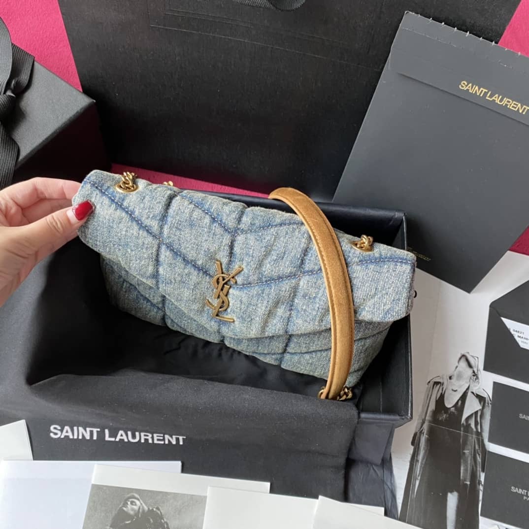 Saint Laurent Loulou Denim Shoulder Bag