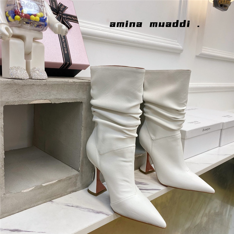 amina muaddi giorgia leather ankle boots