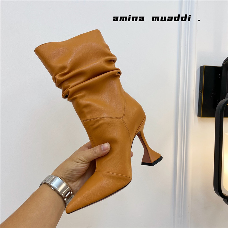 amina muaddi giorgia leather ankle boots