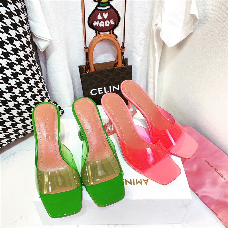 amina muaddi PVC heel pumps