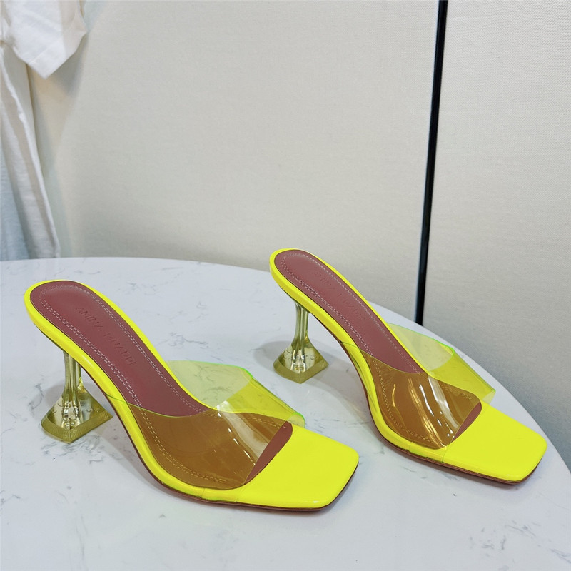 amina muaddi PVC heel pumps