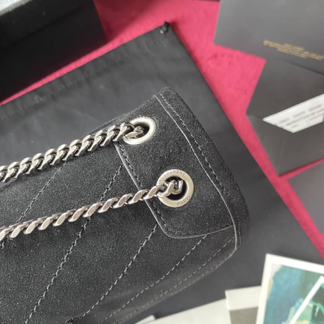 YSL Dupes Bags Niki Small In Frosted Leather Black Bag