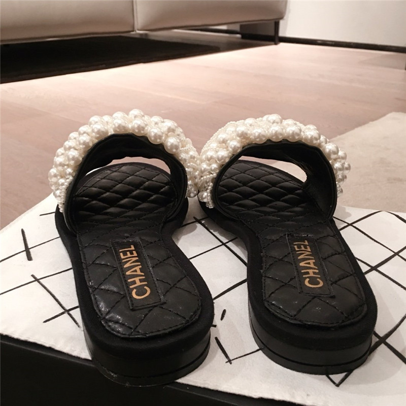 Chanel Dupe Shoes sandals with pearls