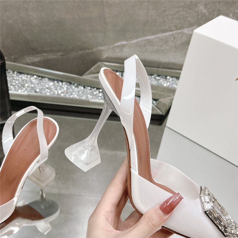 AMINA MUADDI rhinestone buckle heeled sandals