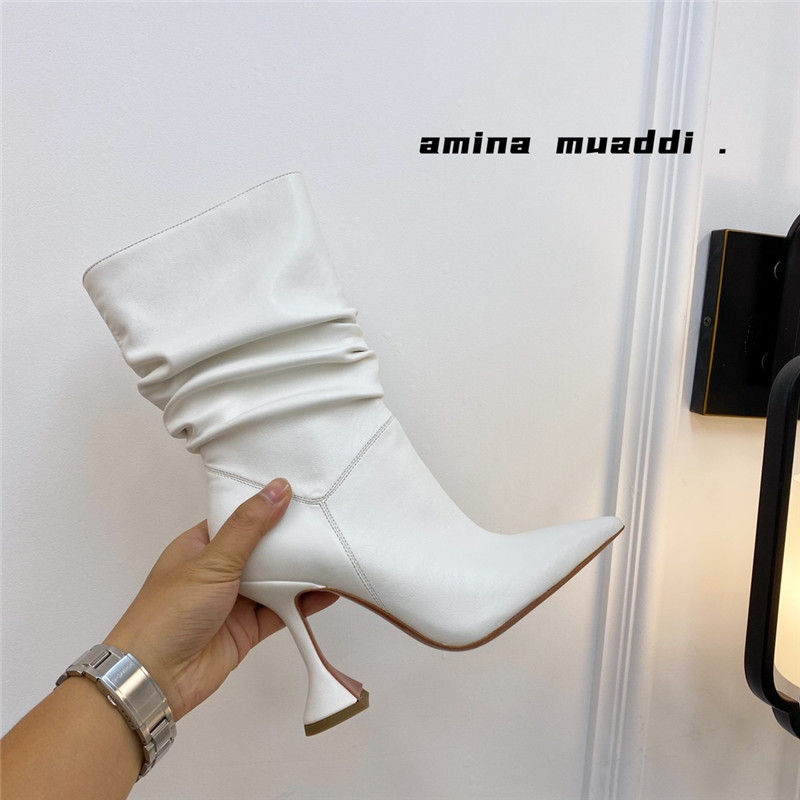 amina muaddi giorgia leather ankle boots