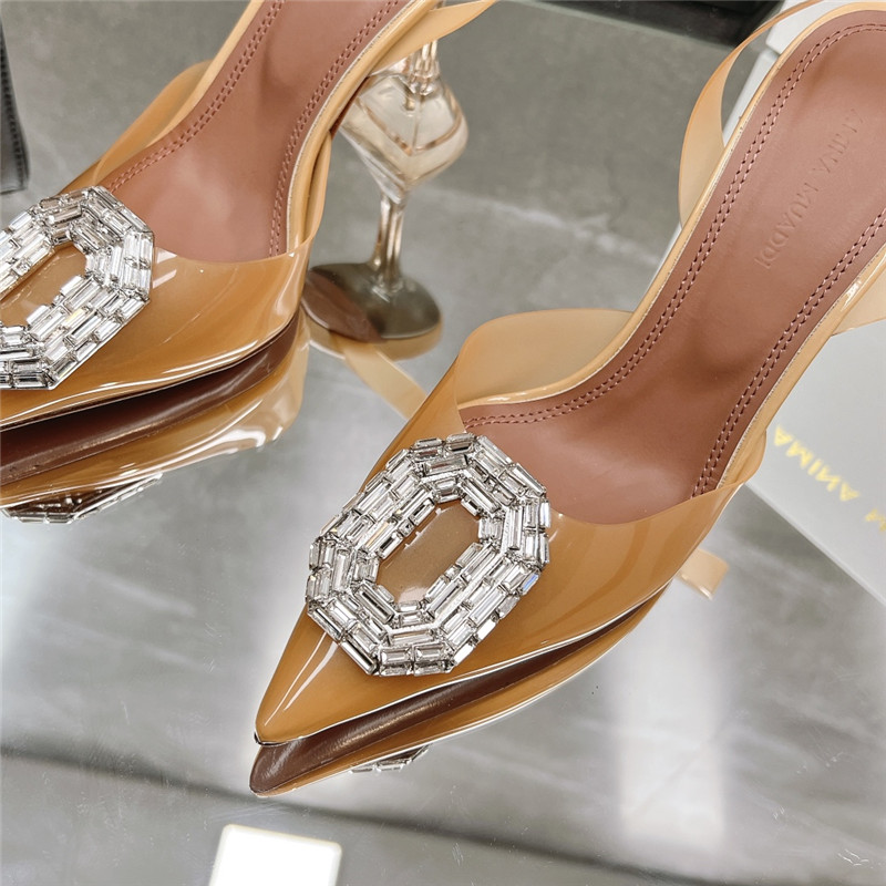 AMINA MUADDI rhinestone buckle heeled sandals